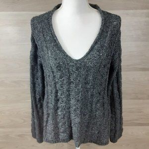Anthropologie John + Jenn Dark Gray Sweater